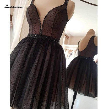 Gothic Black Short Wedding Dresses for Bride - ROYCEBRIDAL OFFICIAL STORE