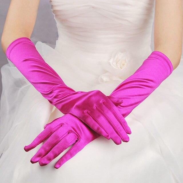 Gothic Satin Wedding Hand Glove Sexy Bridal Gloves Women - ROYCEBRIDAL OFFICIAL STORE