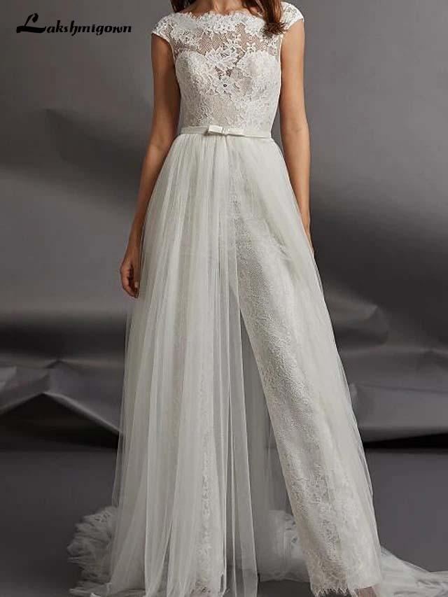 Jumpsuits Wedding Dresses Floor Length - ROYCEBRIDAL OFFICIAL STORE