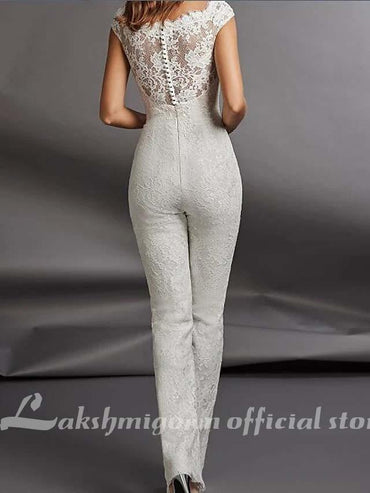 Jumpsuits Wedding Dresses Floor Length - ROYCEBRIDAL OFFICIAL STORE