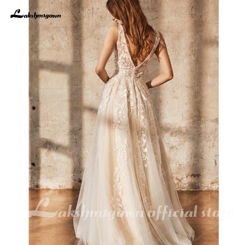 Lace Champagne Bridal Dress Wedding Gowns Off the Shoulder - ROYCEBRIDAL OFFICIAL STORE