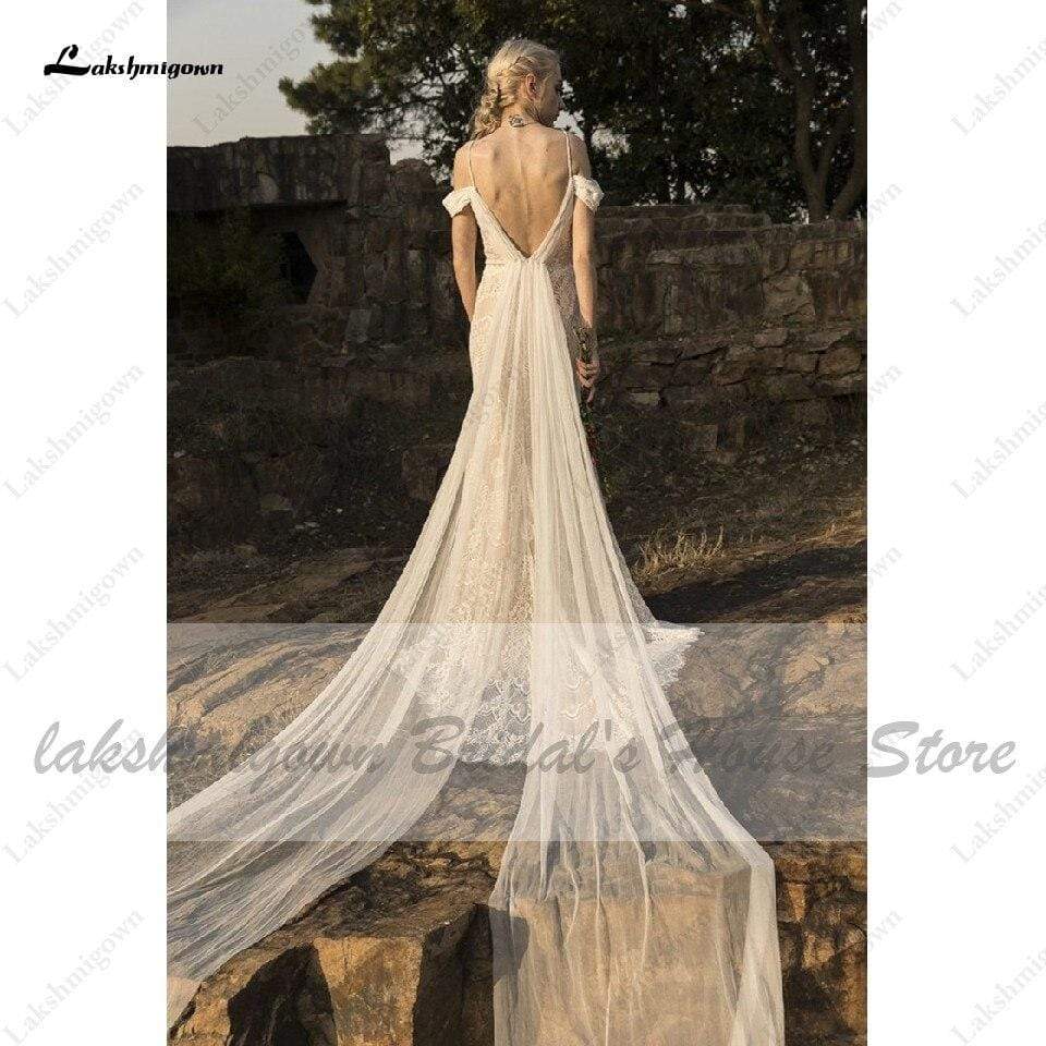 Lace Mermaid Wedding Dress Elegant Bridal - ROYCEBRIDAL OFFICIAL STORE