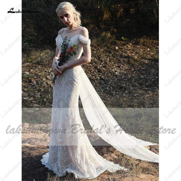 Lace Mermaid Wedding Dress Elegant Bridal - ROYCEBRIDAL OFFICIAL STORE