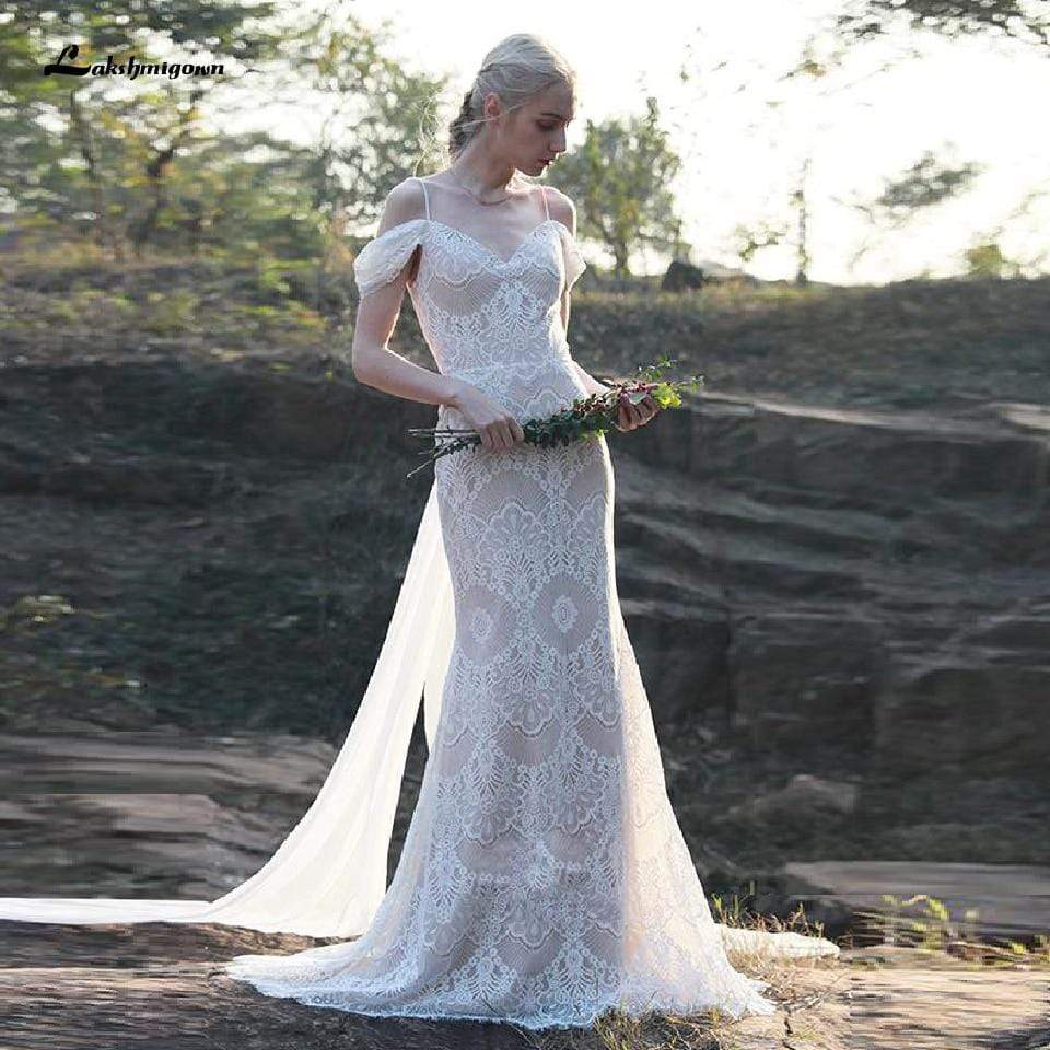 Lace Mermaid Wedding Dress Elegant Bridal - ROYCEBRIDAL OFFICIAL STORE