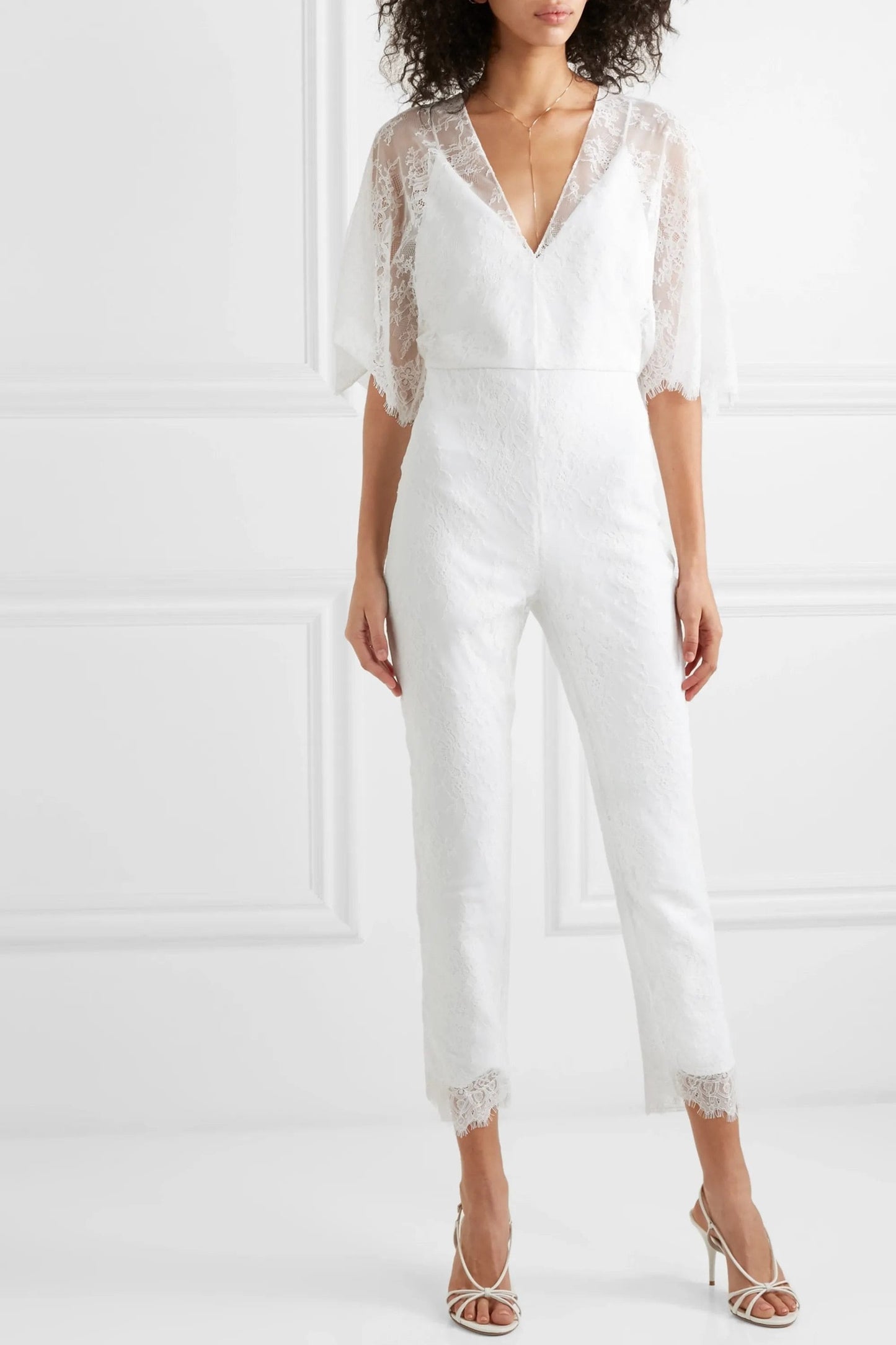 Lace Plus Size Casual Wedding Jumpsuit Summer Beach - ROYCEBRIDAL OFFICIAL STORE