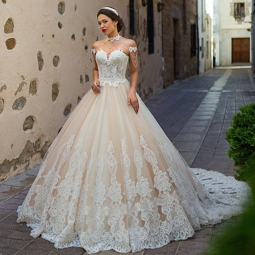 Lace Princess Ball Gown Wedding Dresses - ROYCEBRIDAL OFFICIAL STORE