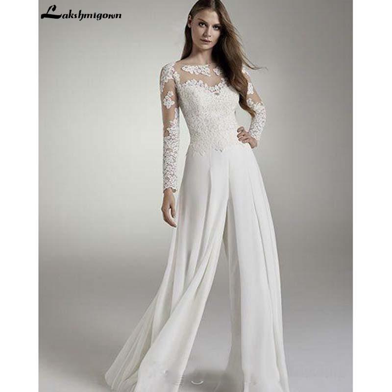 Lace Wedding Bridal Jumpsuits Long Sleeves - ROYCEBRIDAL OFFICIAL STORE