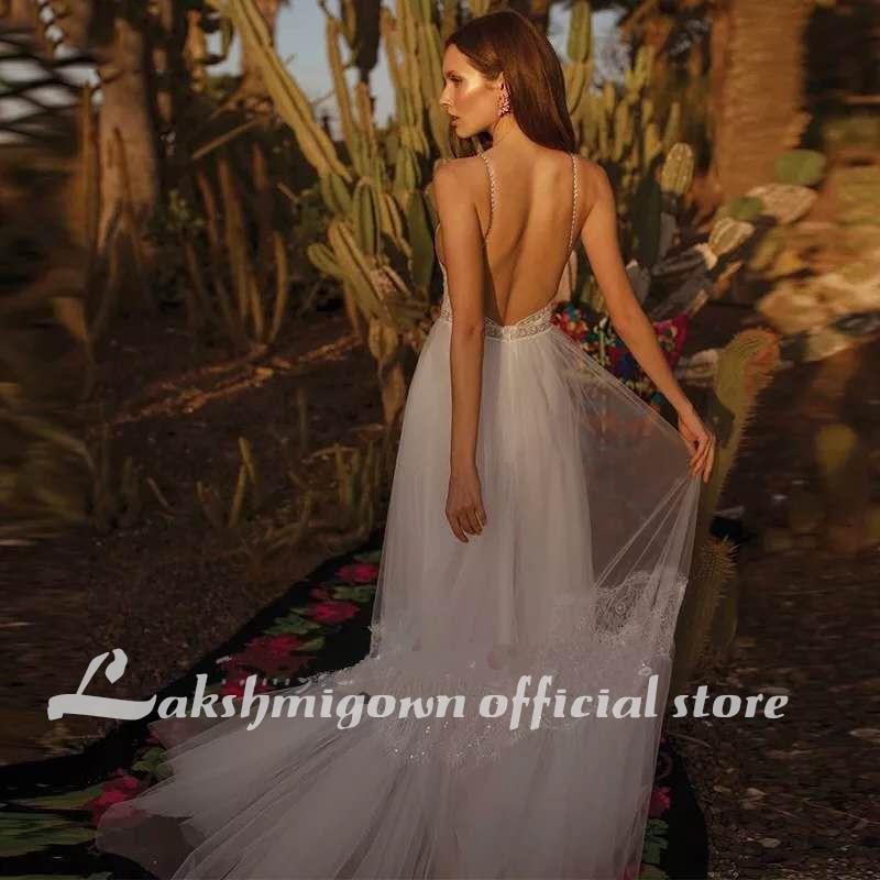 Lace Wedding Dress Summer Beach Backless - ROYCEBRIDAL OFFICIAL STORE