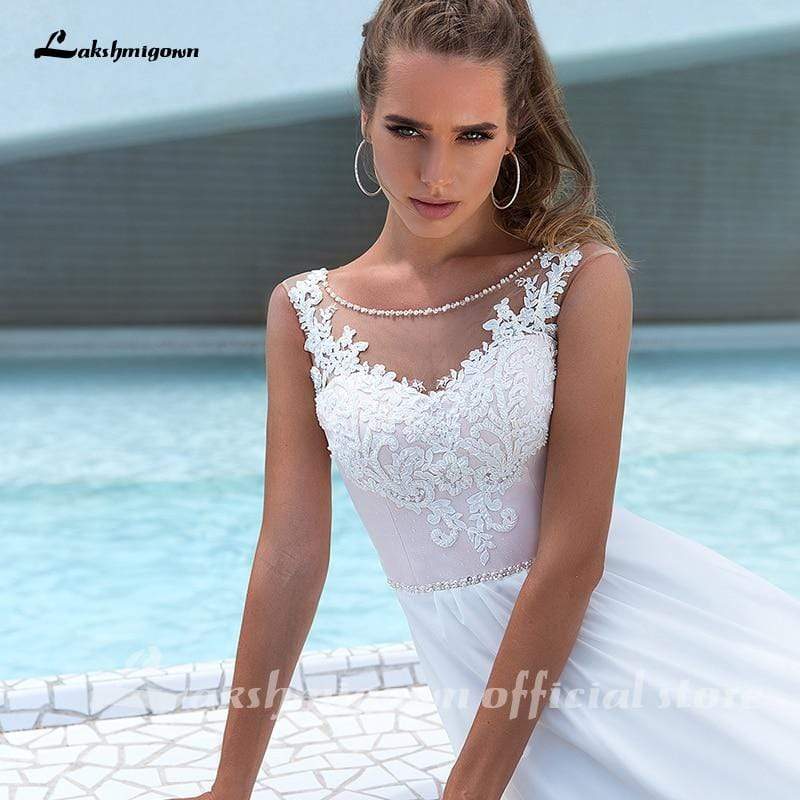 Lace Wedding Dresses Applique Beading Long Sleeve - ROYCEBRIDAL OFFICIAL STORE