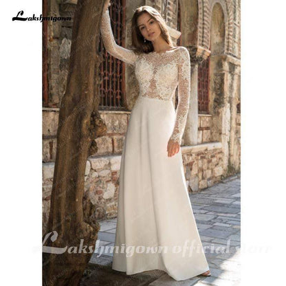 Lace Wedding Dresses Boho Beach Tulle Marriage Bridal Gowns - ROYCEBRIDAL OFFICIAL STORE