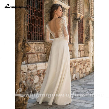 Lace Wedding Dresses Boho Beach Tulle Marriage Bridal Gowns - ROYCEBRIDAL OFFICIAL STORE