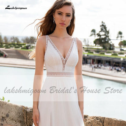 Lakshmigown Off White Wedding Dress Beach Summer - ROYCEBRIDAL OFFICIAL STORE