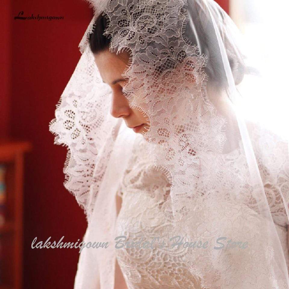 Lakshmigown Princess Long Wedding Veil Lace - ROYCEBRIDAL OFFICIAL STORE