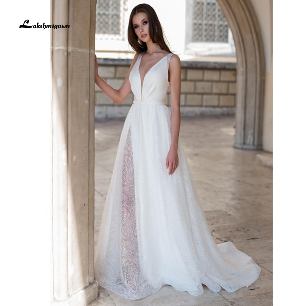 Long shiny tulle Wedding Dress Lace A Line - ROYCEBRIDAL OFFICIAL STORE