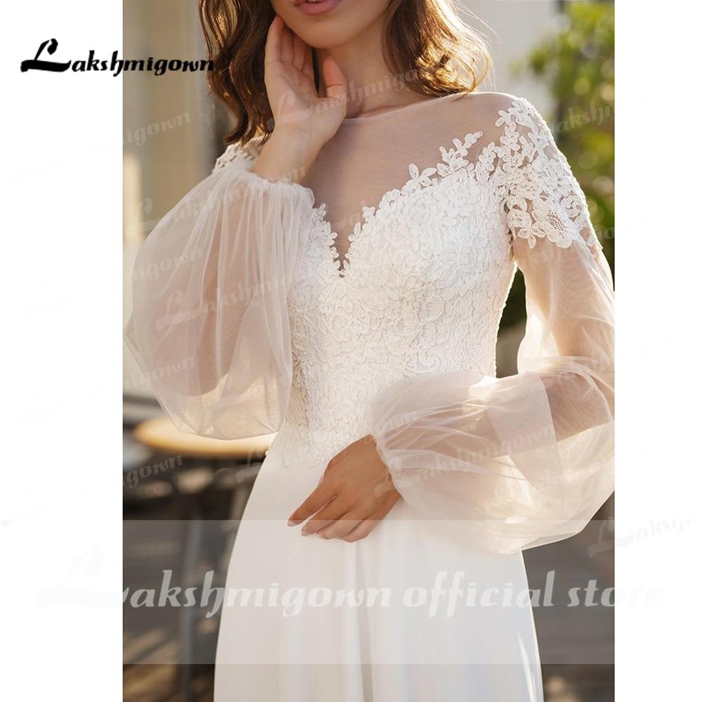 Long Sleeve Lace Beach Wedding Dresses - ROYCEBRIDAL OFFICIAL STORE