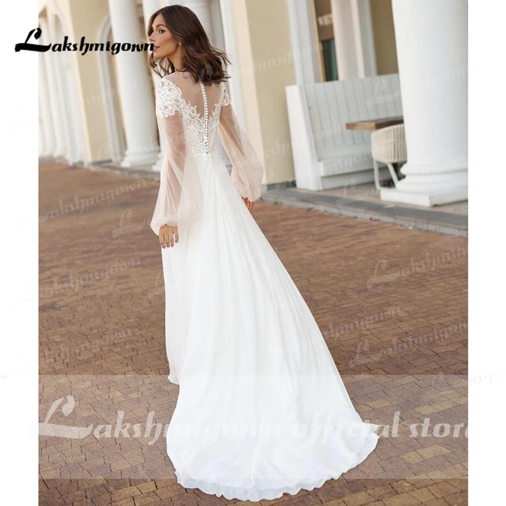 Long Sleeve Lace Beach Wedding Dresses - ROYCEBRIDAL OFFICIAL STORE