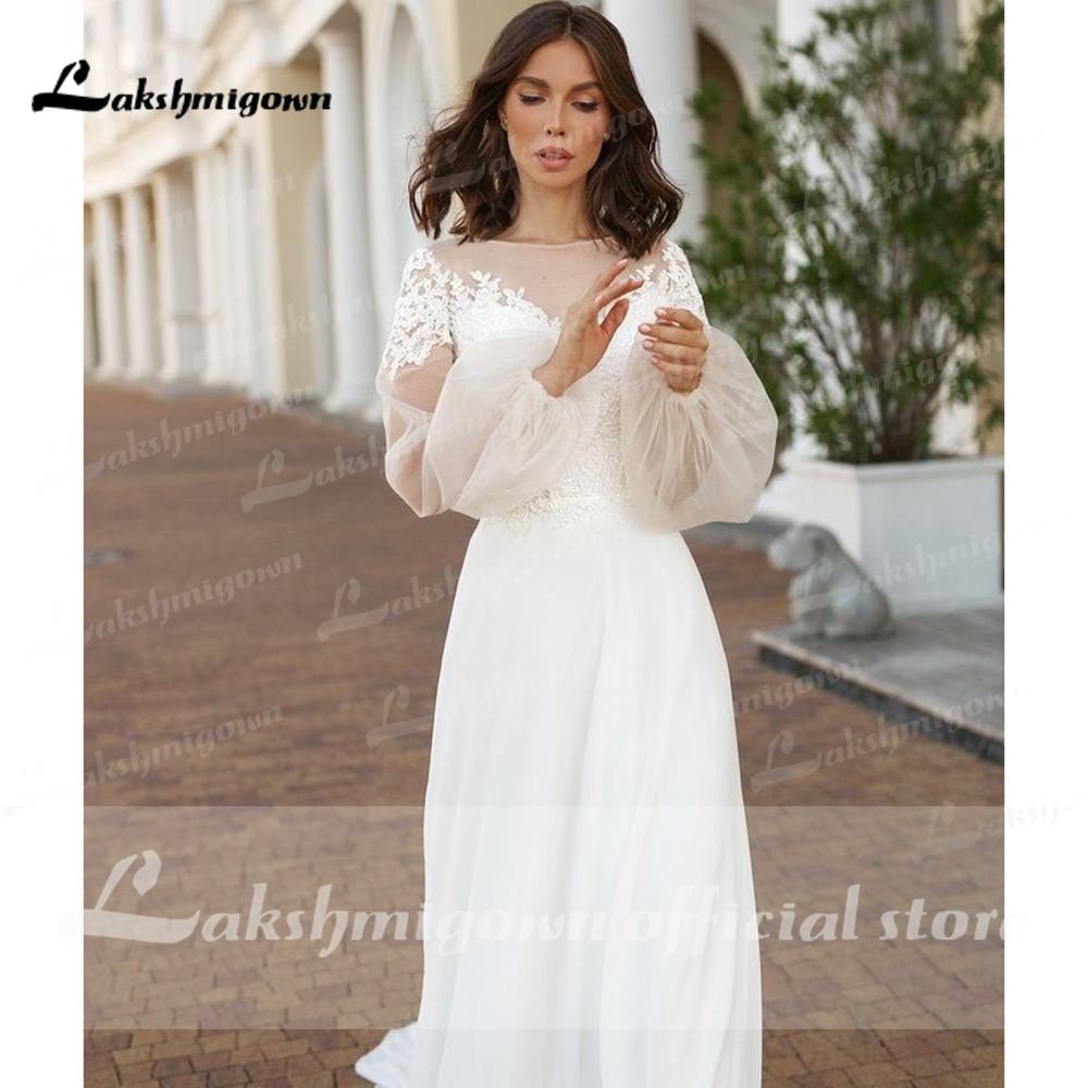 Long Sleeve Lace Beach Wedding Dresses - ROYCEBRIDAL OFFICIAL STORE