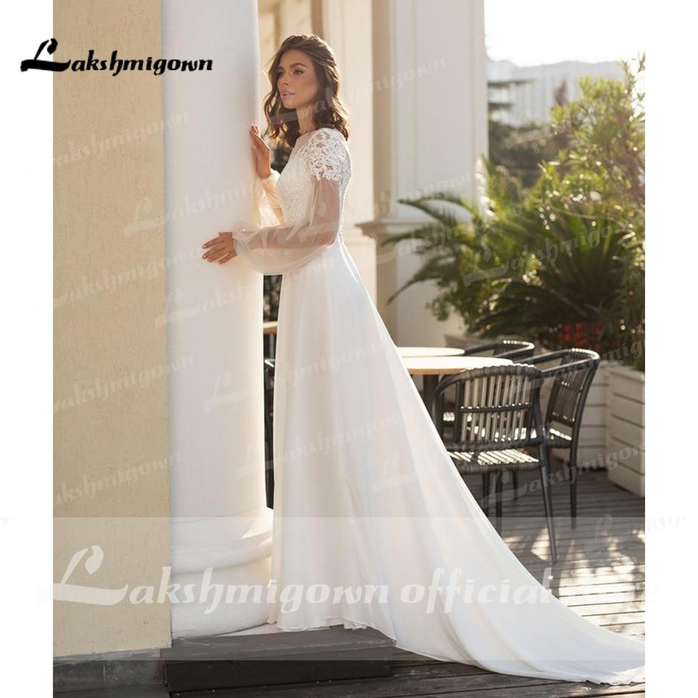 Long Sleeve Lace Beach Wedding Dresses - ROYCEBRIDAL OFFICIAL STORE