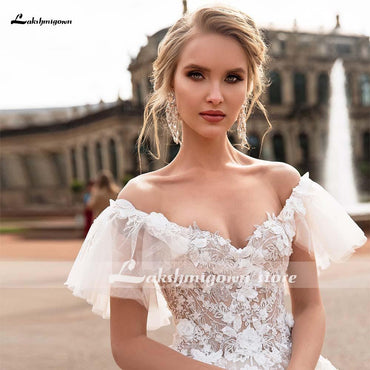 Long Sleeves Lace Deep V Neck Beach Wedding Dresses - ROYCEBRIDAL OFFICIAL STORE