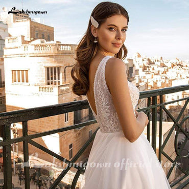 Long Sleeves Wedding Dresses Ivory A-Line Beach - ROYCEBRIDAL OFFICIAL STORE