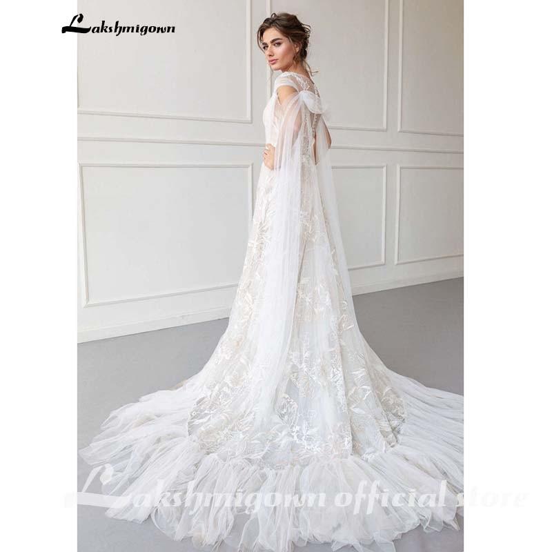 Luxurious Boho Wedding Dress Lace Beach Wedding Gowns - ROYCEBRIDAL OFFICIAL STORE