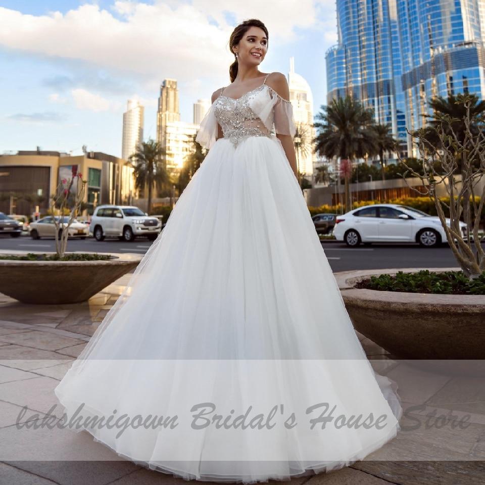 Luxury Crystal Beads Boho Wedding Dress - ROYCEBRIDAL OFFICIAL STORE