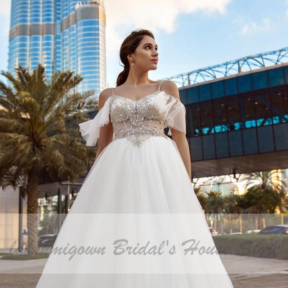 Luxury Crystal Beads Boho Wedding Dress - ROYCEBRIDAL OFFICIAL STORE