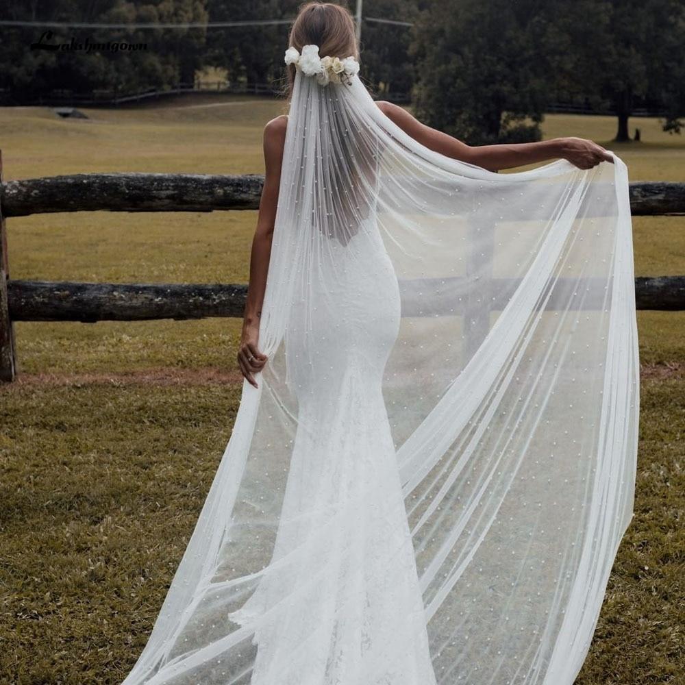 Luxury Pearls 3m Wedding Long Veil with Comb - ROYCEBRIDAL OFFICIAL STORE