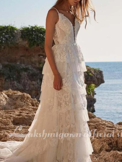 Mermaid Wedding Dresses Backless Lace Applique Bridal Gowns - ROYCEBRIDAL OFFICIAL STORE