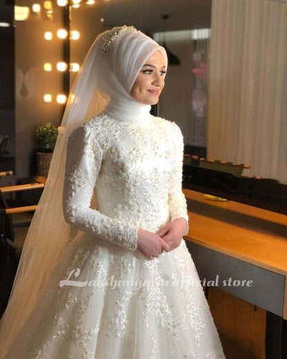 Modest Muslim Wedding Dresses Long Sleeves - ROYCEBRIDAL OFFICIAL STORE