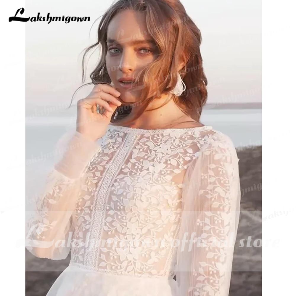 Newest Long Sleeve O Neck Lace Wedding Dresses - ROYCEBRIDAL OFFICIAL STORE