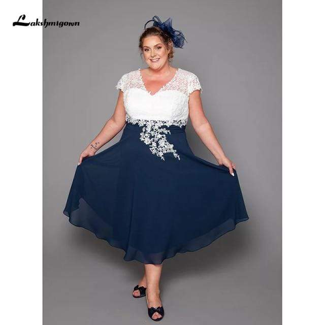 Blue Mother Of The Bride Dresses A-line Short Sleeves - ROYCEBRIDAL OFFICIAL STORE