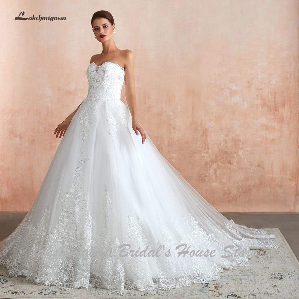 Princess Lace Wedding Gowns Off the Shoulder - ROYCEBRIDAL OFFICIAL STORE