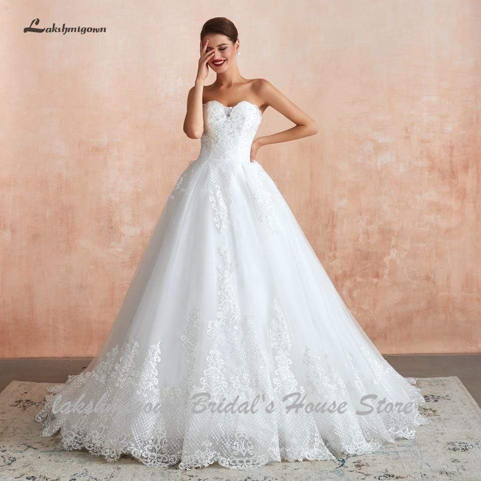 Princess Lace Wedding Gowns Off the Shoulder - ROYCEBRIDAL OFFICIAL STORE