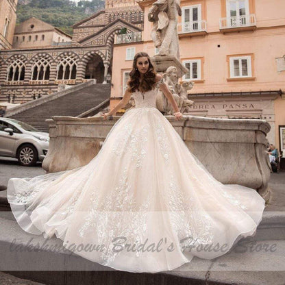 Princess Wedding Dress Champagne Ball Gown - ROYCEBRIDAL OFFICIAL STORE