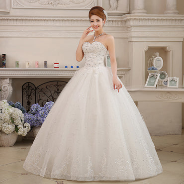 Roycebridal Wedding Dress Plus Size Bride Large Size Strapless Diamond Wedding Dresses Ball Gowns Bridal Princess Embroidery Dresses