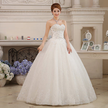 Roycebridal Wedding Dress Plus Size Bride Large Size Strapless Diamond Wedding Dresses Ball Gowns Bridal Princess Embroidery Dresses