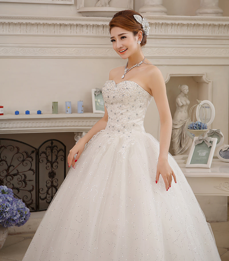 Roycebridal Wedding Dress Plus Size Bride Large Size Strapless Diamond Wedding Dresses Ball Gowns Bridal Princess Embroidery Dresses