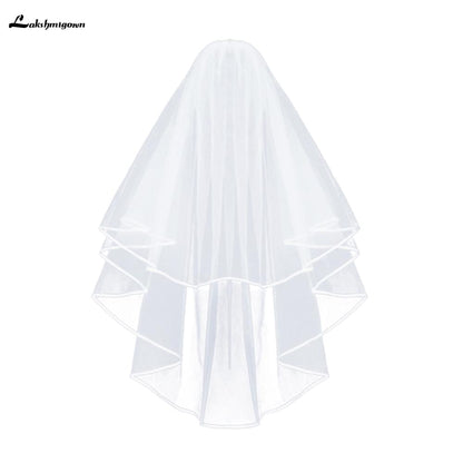 Tulle Bridal Veils White Wedding Bridal Veil with Comb Wedding Veils With Lace Ribbon Edge For Marriage Wedding Accessories - ROYCEBRIDAL OFFICIAL STORE