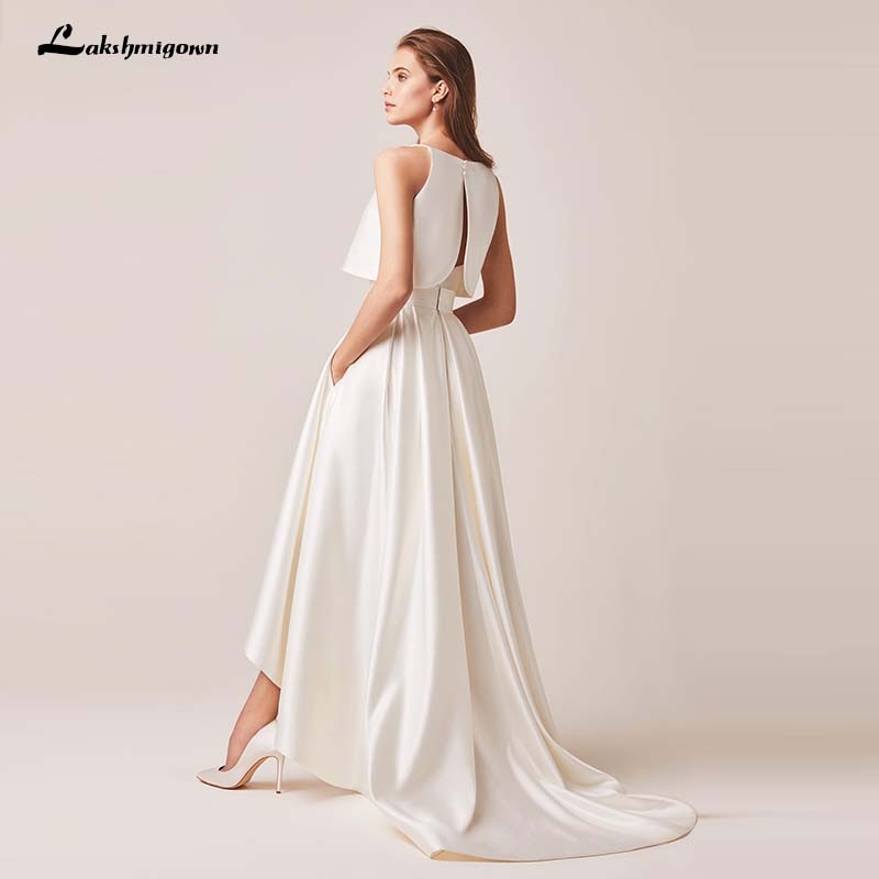 Lakshmigown Ivory Stain High/Low Wedding Dresses with Jacket Floor-Lenth Bridal Gown Party Dresses Vestido De Noiva - ROYCEBRIDAL OFFICIAL STORE