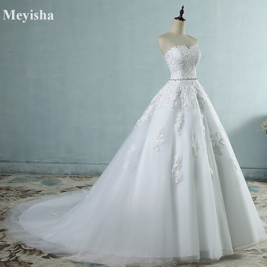 Lace flower Sweetheart White Ivory Fashion Sexy 2021 Wedding Dresses For Brides Plus Size Maxi Size 2-26W - ROYCEBRIDAL OFFICIAL STORE