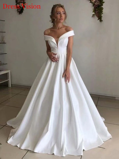 Roycebridal Autumn vestidos novias boda Wedding Dresses Satin Bridal Gowns sheer robe hochzeitskleid bestidos para bodas sexy ivory