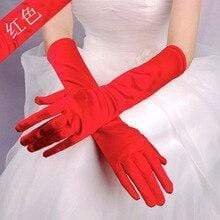 Gothic Satin Wedding Hand Glove Sexy Bridal Gloves Women - ROYCEBRIDAL OFFICIAL STORE