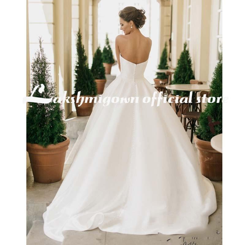 Romantic Lace Wedding Dresses V neck A Line High Slit - ROYCEBRIDAL OFFICIAL STORE