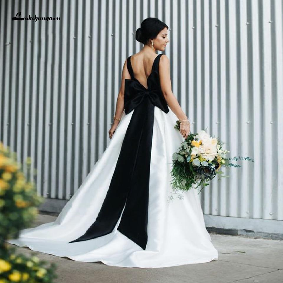 Satin Black and White Ball Gown Wedding Dresses - ROYCEBRIDAL OFFICIAL STORE