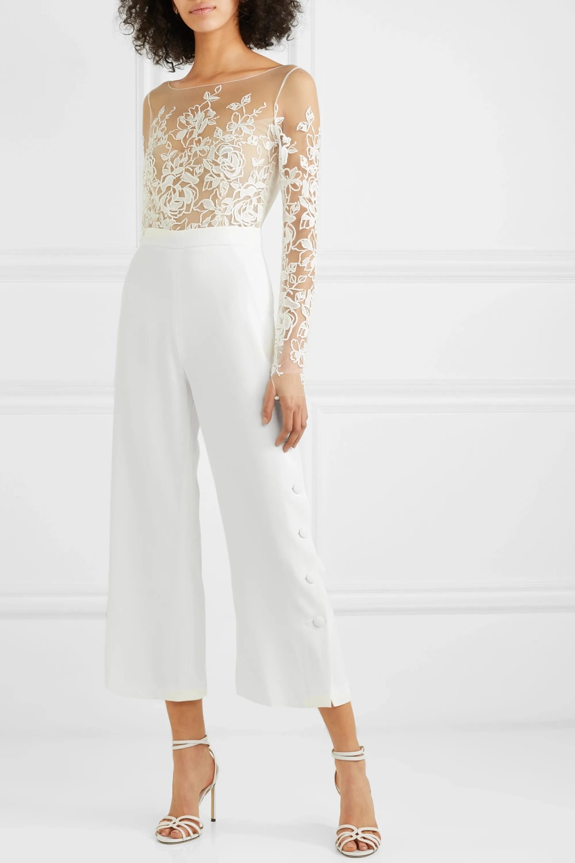 Sexy Beach Jumpsuit Wedding Dresses Long Sleeve Backless - ROYCEBRIDAL OFFICIAL STORE