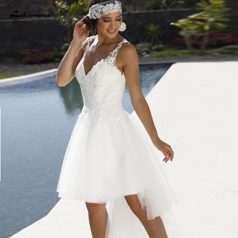 Sexy Bohemian Short Wedding Dress Beach Summer - ROYCEBRIDAL OFFICIAL STORE