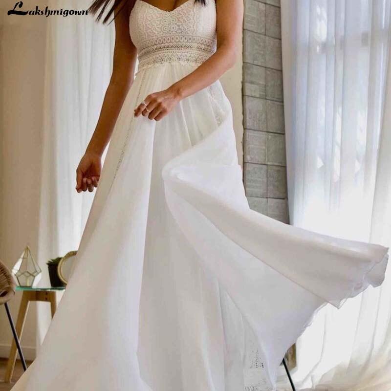 Sexy Summer Wedding Dress Lace Appliqued - ROYCEBRIDAL OFFICIAL STORE