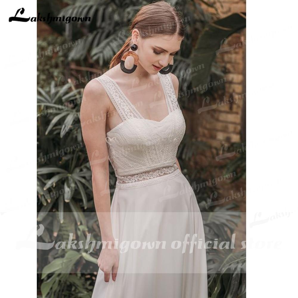 Sexy Sweetheart Sleeveless Tank Lace Chiffon Backless Wedding Dresses - ROYCEBRIDAL OFFICIAL STORE