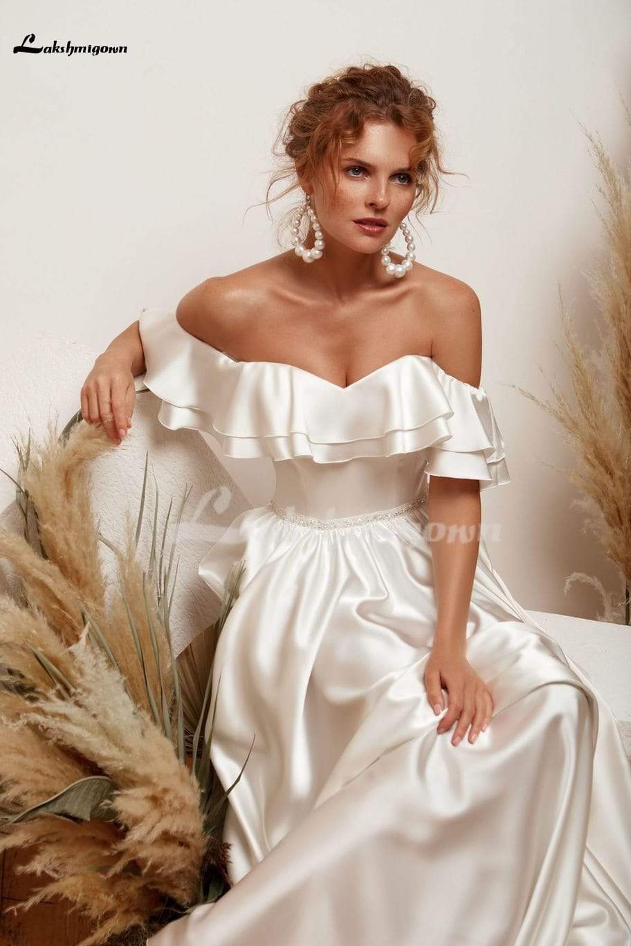 Silk A-Line Wedding Dress Elegant - ROYCEBRIDAL OFFICIAL STORE